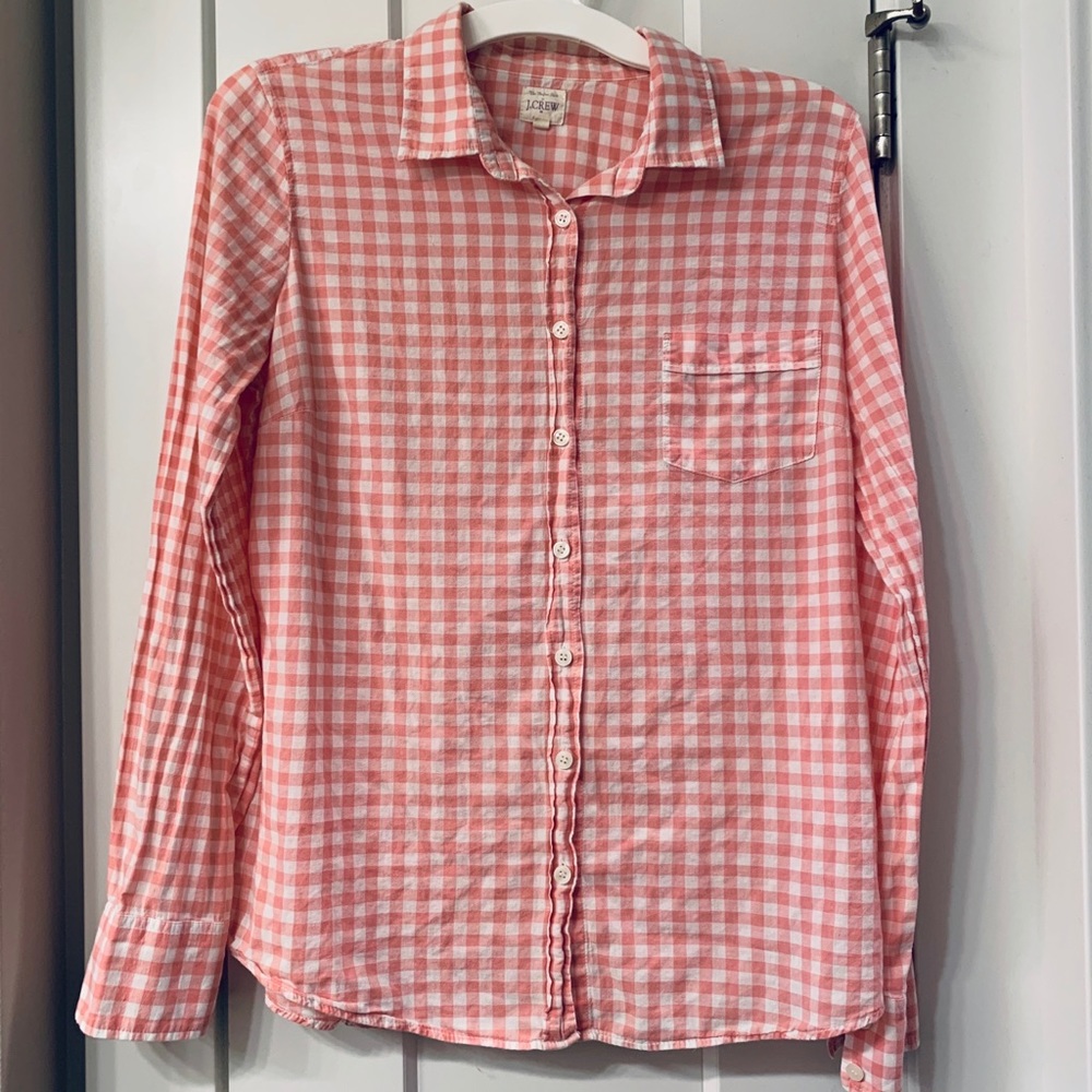 JCrew Gingham Perfect Shirt